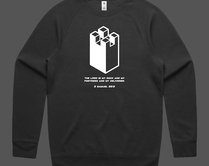 The Lord is My Rock & Fortress Unisex Sweatshirt, Cozy Christian Apparel, Bible Verse Clothing, Religious Gift, Inspirational Layering Wear