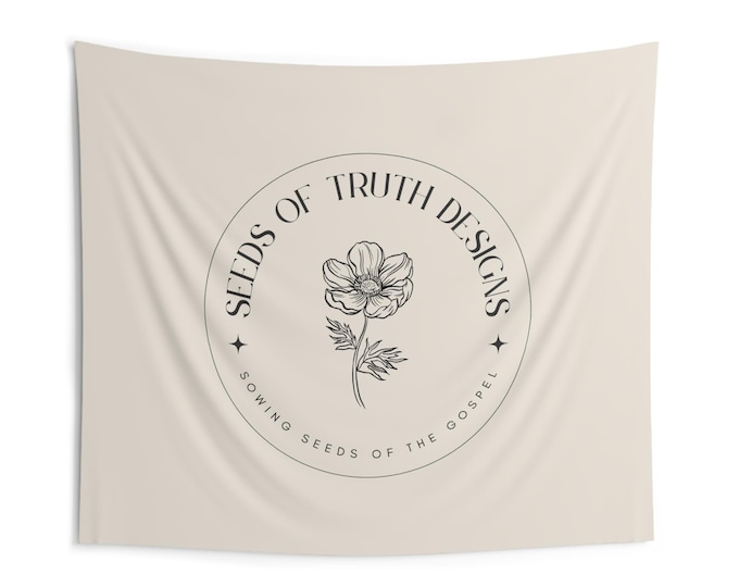 Customizable Design Wall Tapestry - Logo Design, Personalized Design, Boho Decor, Living Room Art, Bedroom Wall Hanging, Indoor Decoration