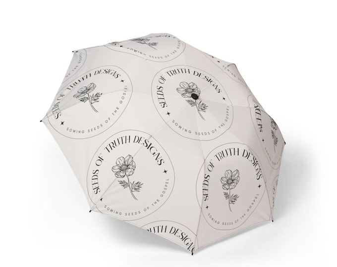 Seeds of Truth Designs Merch, Chic Semi-Automatic Foldable Umbrella, Stylish Rain Gear, Perfect Gift for Anyone, Branding Logo Umbrella