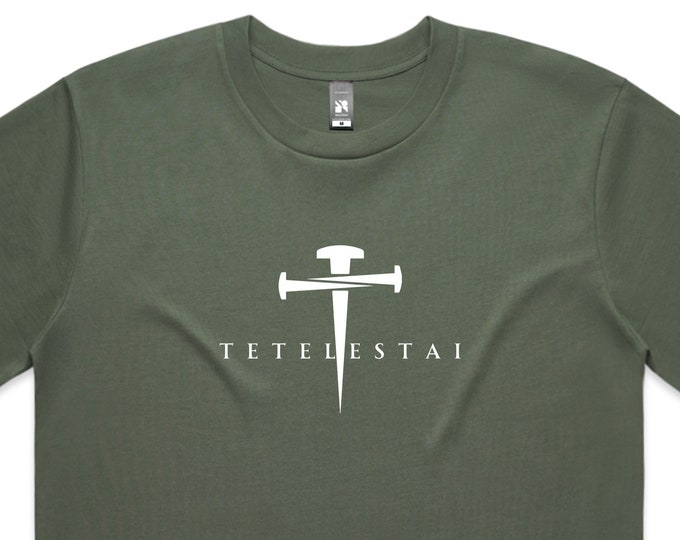Tetelestai (It Is Finished) - Unisex T-shirt, Cypress, Christian Apparel, Faith-Based T-shirt, Christian T-shirt, Unisex Clothing