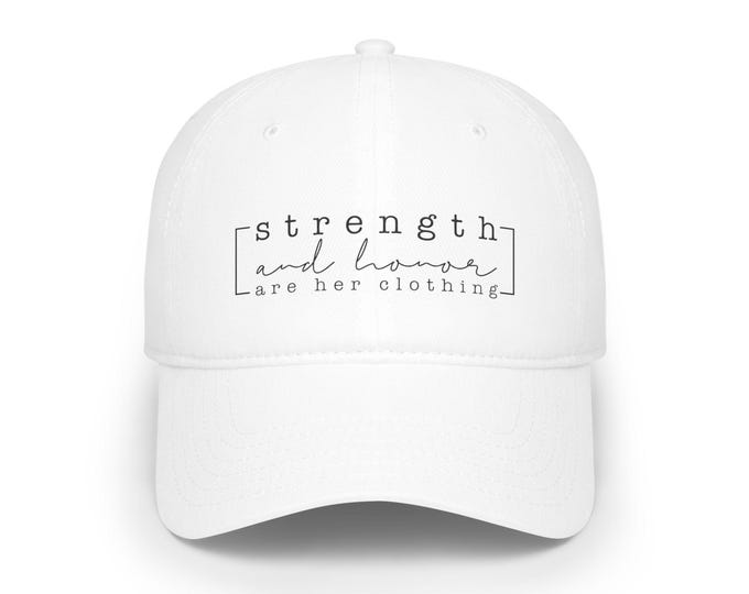 Strength & Honor Low Profile Baseball Cap | Motivational Hat for Women | Perfect Gift for Fitness Enthusiasts, Casual Wear, Everyday Use