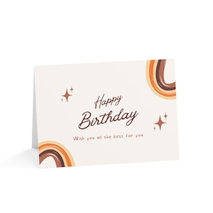 Conjunto de cartões de aniversário com arco-íris, cartões-presente para amigos e familiares, cartões comemorativos, cartões personalizados, artigos de papelaria exclusivos