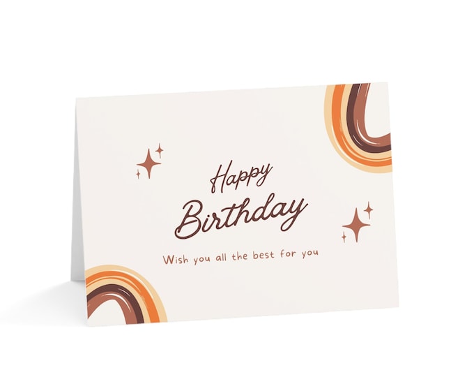 Birthday Rainbow Greeting Cards Set, Gift Cards for Friends and Family, Celebration Cards, Personalized Note Cards, Unique Stationery