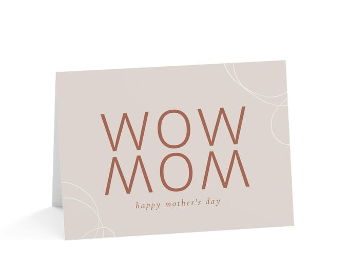 Wow Mom Mother's Day Greeting Cards Set, Personal Touch for Celebrations, Blooming Love, Card Gifts, Handmade Stationery