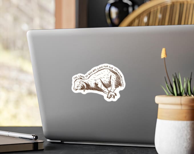 Bible Verse - The Lamb of God Kiss-Cut Vinyl Decals, Christian Decor, Unique Car Stickers, Bible Verse Gifts, Religious Wall Art, John 1: 29