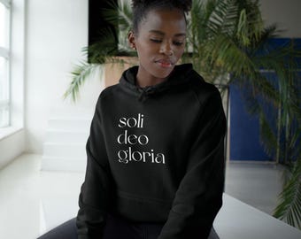 Soli Deo Gloria (神のみに栄光あれ) ユニセックスパーカー。快適な着心地、信仰にインスパイアされたデザイン、心地よいギフト、カジュアルスタイル、クリスチャンアパレル