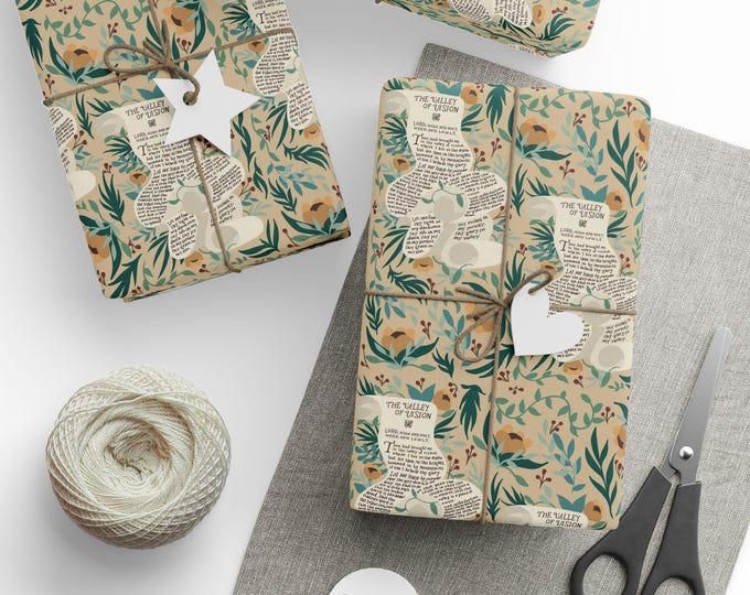 Floral Wrapping Paper: Valley of Vision Design, Eco-Friendly Gift Wrap