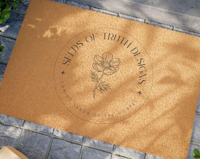 Personalized Doormat - Customizable Welcome Mat for Brand Logo Design, Family Name, Housewarming Gift, Front Door Outdoor Entrance