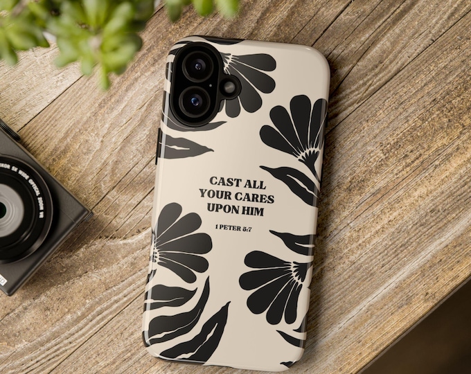 Tough Cases - Floral Scripture Inspired Phone Case for Comfort & Peace, Christian Gift, Bible Verse Design, Encouragement Case, Religious