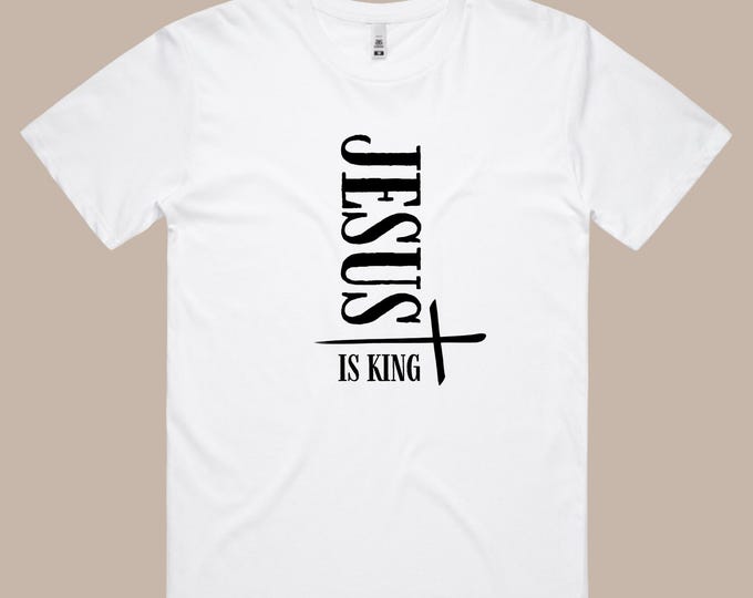 Christian Men's Basic Tee - Jesus Is King Shirt, Christian Apparel, Religious Gift, Everyday Wear, Inspirational Tee
