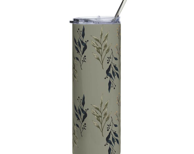 Botanical Stainless Steel Tumbler, Travel Cup, 20oz Drinkware, Perfect Gift for Nature Lovers, Summer Road Trips, Outdoor Events