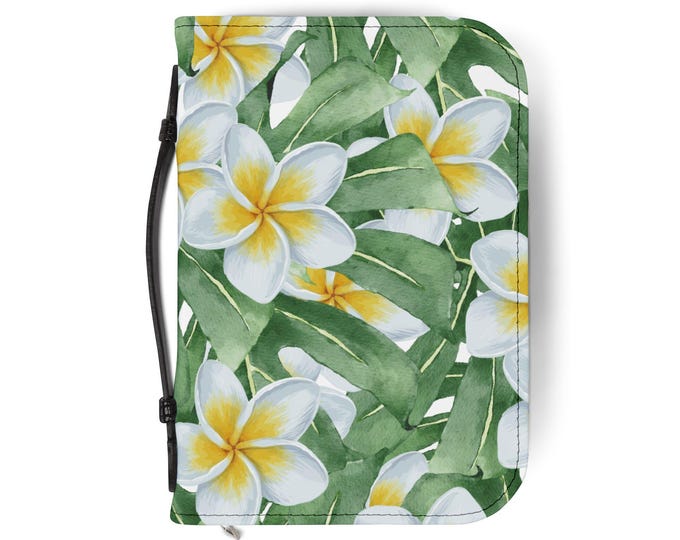 Tropical Floral Bible Cover, Stylish Religious Gift, Journal Holder, Nature-Inspired Case, Perfect for Worship
