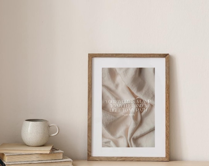 Your Word (Psalm 119:105) - Scripture Wall Art (8.5x11 inches) - PRINT | Home Decor, Office Decor, Room Decor, Decoration, Bible Art