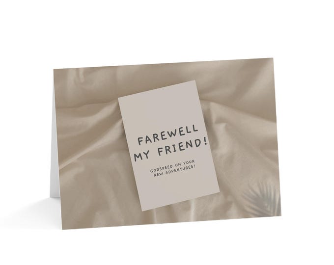 Farewell My Friend - Personalized Farewell Greeting Cards Set, Thank You Notes, Adventure Cards, Custom Messages, Card Set (1, 10, 30, 50