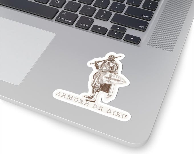 Bible Inspired Art, Full Armor of God, Kiss-Cut Stickers - Gothic Decor, Laptop Stickers, Battle Theme, Gift for Gamers, Medieval Style
