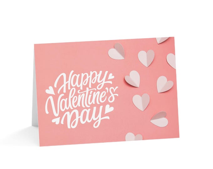 Happy Valentine's Day Greeting Cards Set, Love Notes, Romantic Cards, Wedding Invitations, Heart-Felt Messages, Cute Stationery