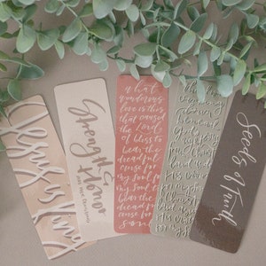 Seeds of Truth Palette - Biblical Bookmarkers, Calligraphy bookmarkers, Set of 5 bookmarkers, Individual bookmarkers