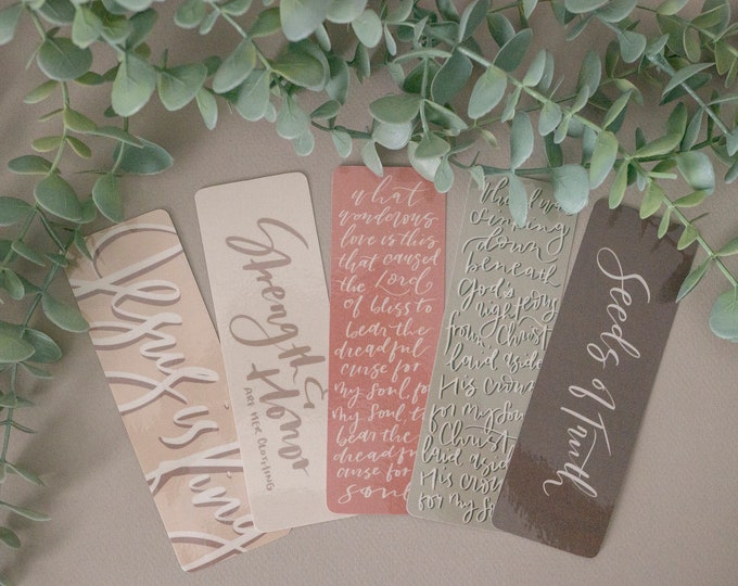 Seeds of Truth Palette - Biblical Bookmarkers, Calligraphy bookmarkers, Set of 5 bookmarkers, Individual bookmarkers