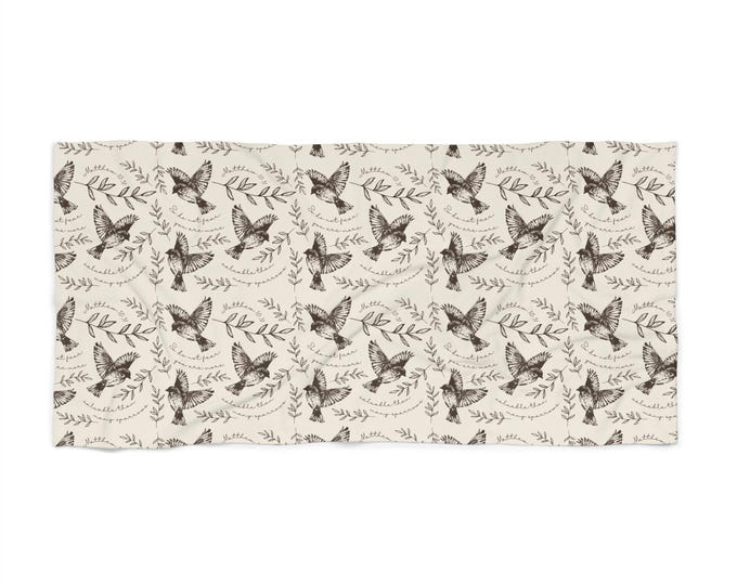 Sparrow Christian Design Beach Towel - Perfect for Summer Fun, Pool Parties, Travel, or Gifts, Outdoor Use, Christian Accessories