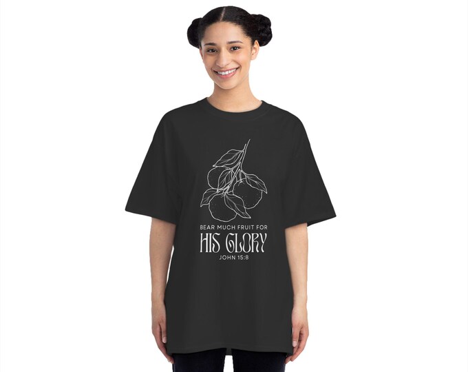 Bear Much Fruit Short-Sleeve T-Shirt with Scripture Quote, Faith-Based Apparel, Perfect for Church or Casual Wear, Gift for Believers