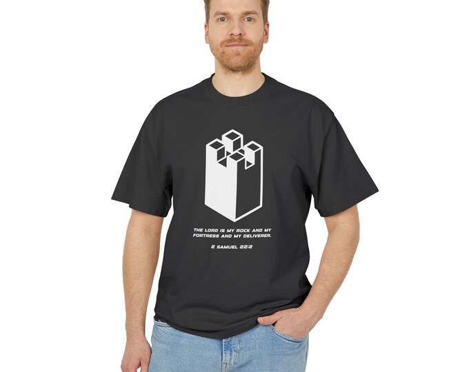 The LORD is My Rock & Fortress Unisex Heavy Faded Tee, Inspirational Tee, Christian Apparel, Daily Wear, Casual Outfit, Bible Verse