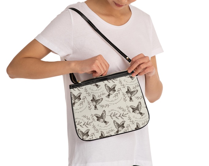 Sparrow Christian Design Small Shoulder Bag, Stylish Handbag for Women, Everyday Carryall, Casual Clutch, Christian Accessories