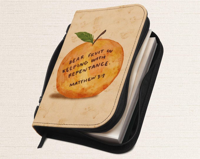 Bear Fruit Verse Bible Cover, Christian Gifts, Scripture Journal Case, Faith-Based Accessories, Religious Book Cover, Baptism Present