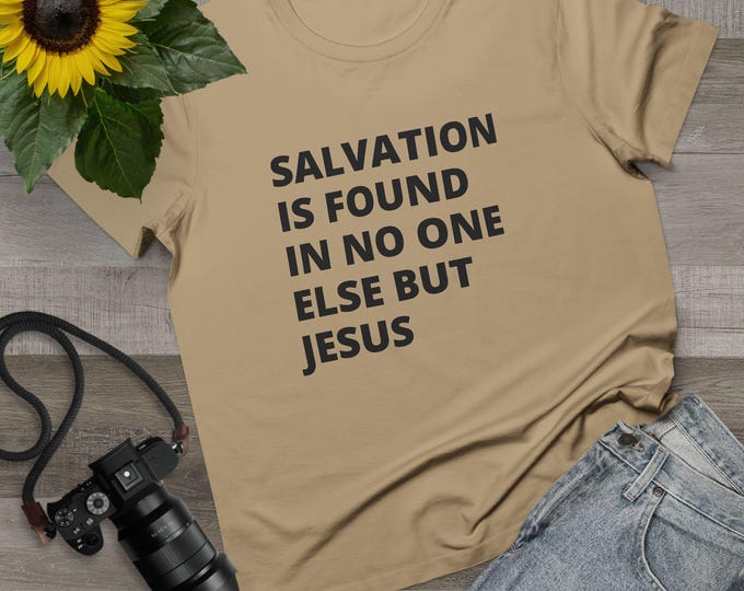 Salvation is Found in Jesus Maple Tee - Faith-Inspired Casual Top, Christian Tee for Everyday Wear, Gift for Women, Jesus Message Shirt