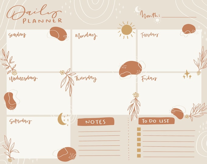 Terracotta Daily Planner - DIGITAL DOWNLOAD [PDF]