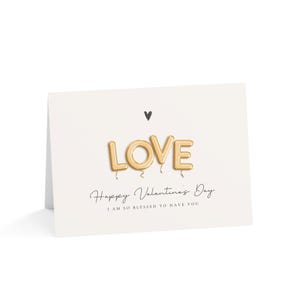 Tarjetas de felicitación de San Valentín con texto "Love" (Amor y bendiciones), perfectas para aniversarios, bodas y notas de amor (juego de 1 a 50 unidades)