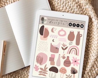Blush & Pottery Sticky GoodNotes Stickers - DIGITAL DOWNLOAD