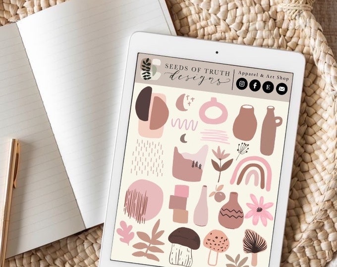 Blush & Pottery Sticky GoodNotes Stickers - DIGITAL DOWNLOAD
