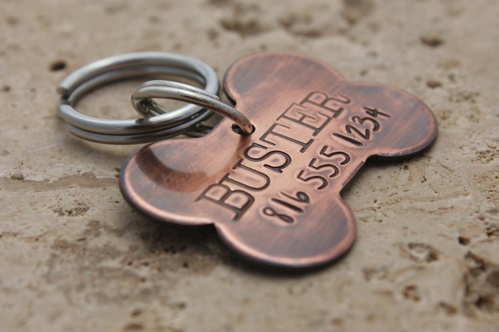 Copper Bone Dog Tag for Dogs Personalized Dog Tag Pet ID Etsy