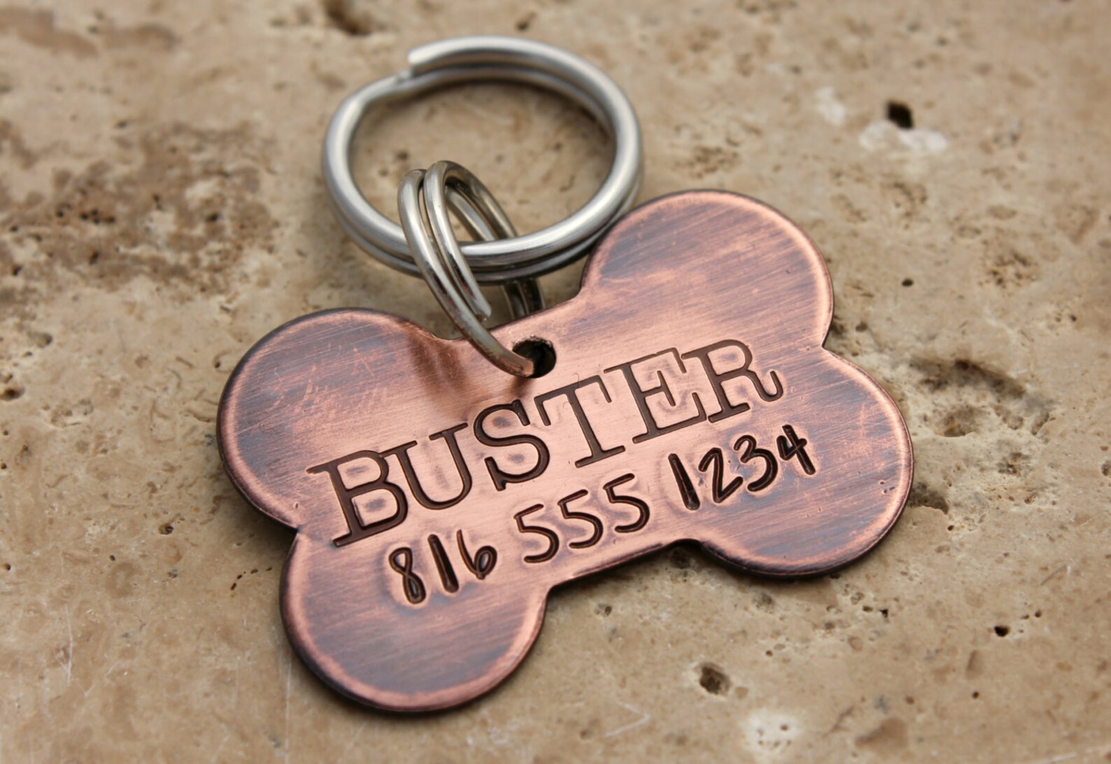 Bone Dog Tag
 Copper Bone Dog Tag for Dogs Personalized Dog Tag Pet ID