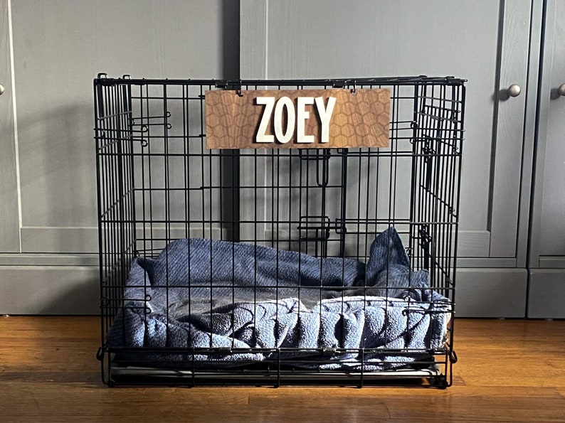 Personalized Dog Crate Sign Dog Kennel Tag Etsy