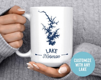 Mug lac maison, tasse lac personnalisée, tasse à café lac, tasse lac personnalisée, décoration maison du lac, carte du lac, nouvelle maison du lac, lac Merci