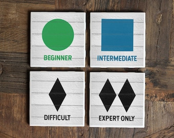 Ski Coasters / Ski Decor / Ski Gifts / Gifts for Skiers / Colorado Gifts / Skiing Gifts / Utah Gifts / Cabin Gifts / Housewarming Gifts