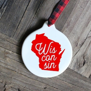 Wisconsin Ornament / Wisconsin Gift / Madison Wisconsin Christmas / Madison Gift / Wisconsin Christmas Gift / Christmas Ornament