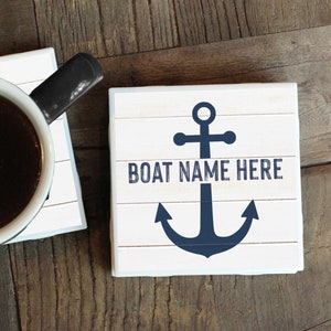 Boat Coasters, Family Boat, Boat Gift, Boating Gift, Boat Name, Lake Coasters, New Boat Gift, Gift for Boater, Personalized Boat Gift, Decor