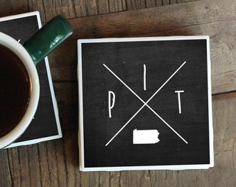Pittsburgh Coasters / Pittsburgh Gift / Housewarming Gift / New Home Gift / Moving Away Gift / Pittsburgh Home Decor / PGH / Hostess Gift