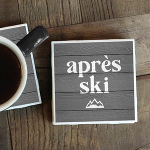 Apres Ski, Ski Coasters, Ski Decor, Ski Gifts, Colorado, Ski Lodge, Ski Cabin Decor, Skiing Decor, Ski Art, Après Ski, Utah Coaster