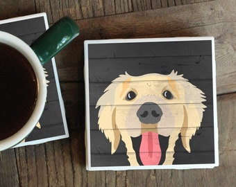 Golden Retriever Gifts / Coasters / Dog Gifts / Golden Retriever Mom / Dog Coasters / Gift From Dog / Dog Mama / Dog Home Decor