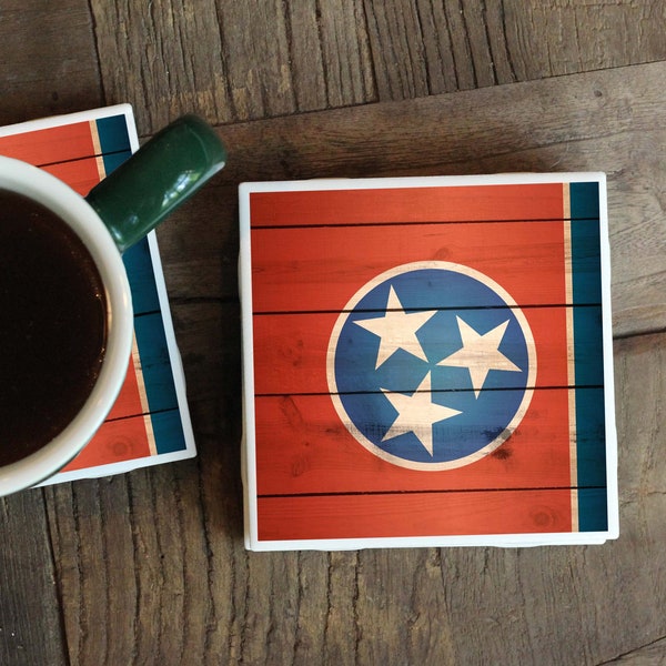 Tennessee Coasters / Tennessee Gift / Nashville Gift / Housewarming Gift / Tennessee Wedding Gift / Tennessee Flag / Tristar / Hostess Gift