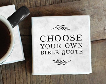 Custom Bible Verse Coasters, Bible Verse, Religious Gifts, Religious Coasters, Christian Gift, Catholic Gift, Tile Coasters, Custom Coasters