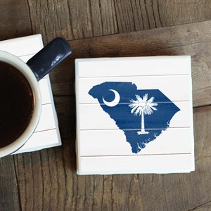 South Carolina Gift, Palmetto Flag, South Carolina Coasters, Carolina Farmhouse, Farmhouse Decor, New Home Gift, Housewarming, Vacation Home