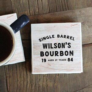 Custom Bourbon Gift, Bourbon Coasters, Bourbon Decor, Personalized Coaster, Bourbon Whiskey, Bourbon Birthday, Bourbon Sign, Custom Bar Sign