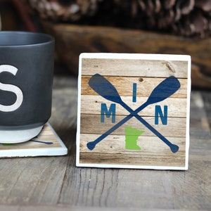 Minnesota Coasters, Minnesota Gift, Moving Away Gift, Minnesota Lake, Tile Coasters, Housewarming Gift, Cabin Gift, New Home Gift, Lake