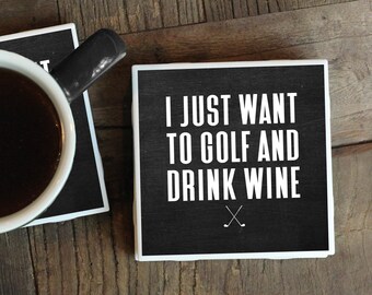 Golf Coasters, Wine Coasters, Golf Gifts for Men, Tile Coasters, Wine Gifts, Golfing Gifts, Funny Coasters, Beer Coasters, Decor