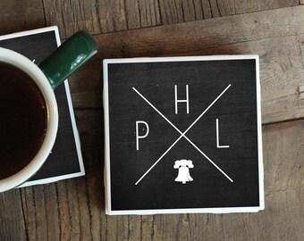 Philadelphia Coasters / Philadelphia Gift / Wedding Gift / Housewarming Gift / New Home Gift / Host Gift / Moving Away Gift / Wedding Favor