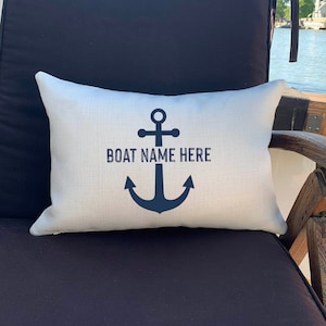 Boat Pillow, Boat Name Gift, Boat Gift, Personalized Boat Gift, Boating Decor, Boating Gifts, Boat Decor, Nautical Pillow, New Boat, Yacht